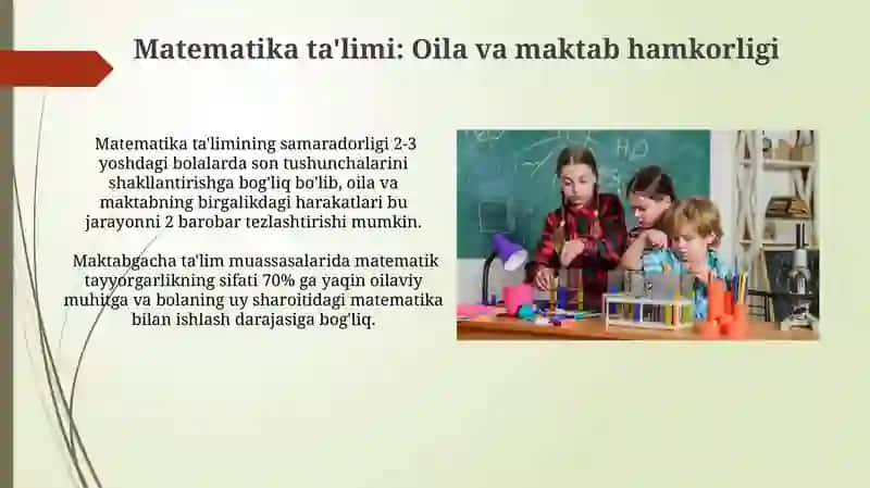 Matematika Ta'limi: Oila va Maktabning Hamkorligi 3