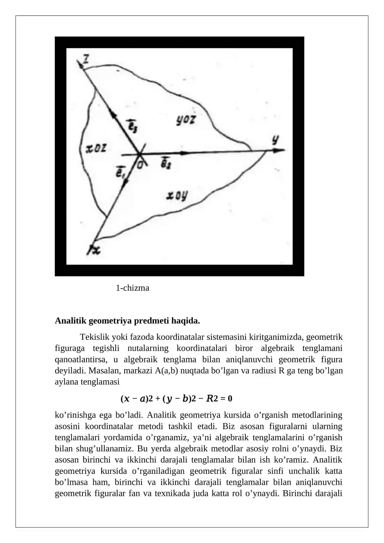 Fazoda koordinatalarning boshqa sistemalari 3