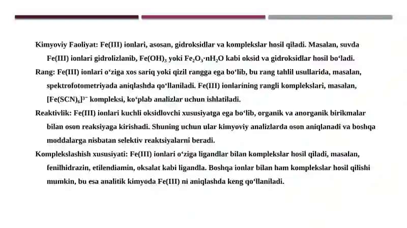 ERITMADAGI FE (III) IONLARINI BIXROMATOMETRIK ANIQLASH 3