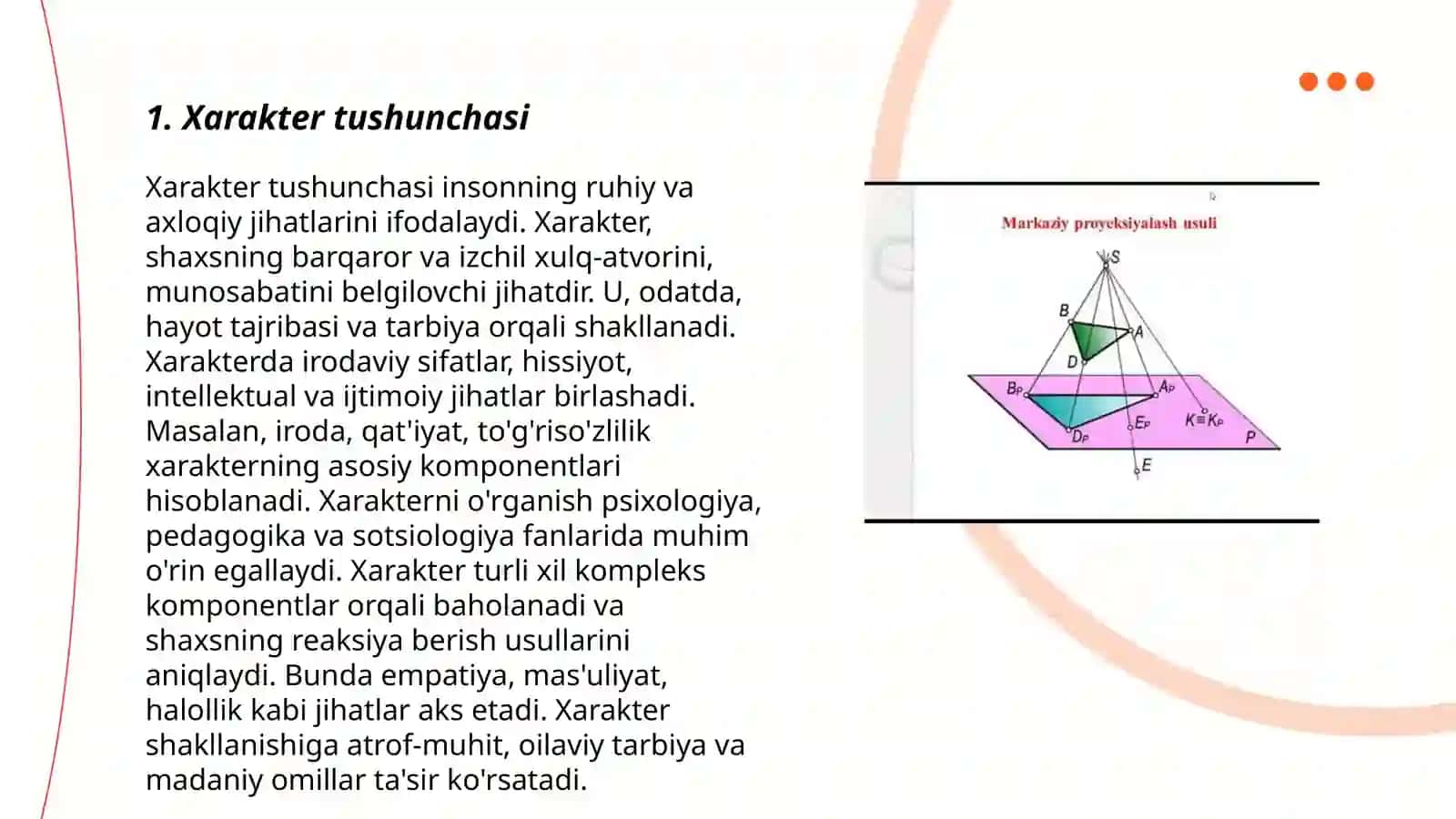 Harakter va uning xossalari 3