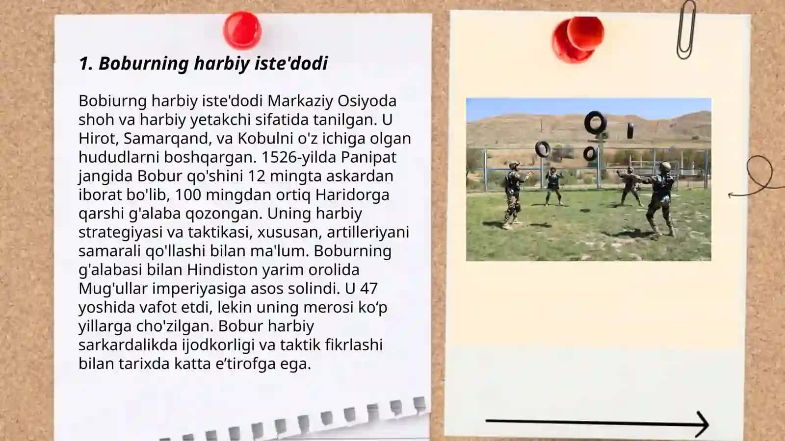 Bobur buyuk harbiy sarkarda 3