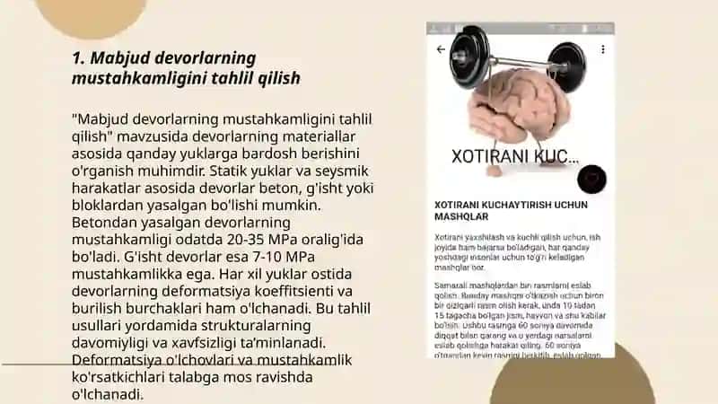 Mabjud devorlarning mustahkamligini tahlil qilish 3