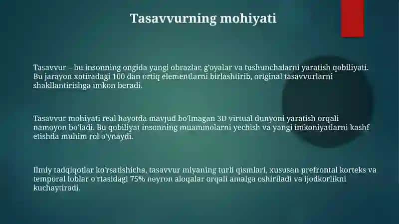 Xayol haqida tushuncha.Xayol jarayonlari va turlari 3