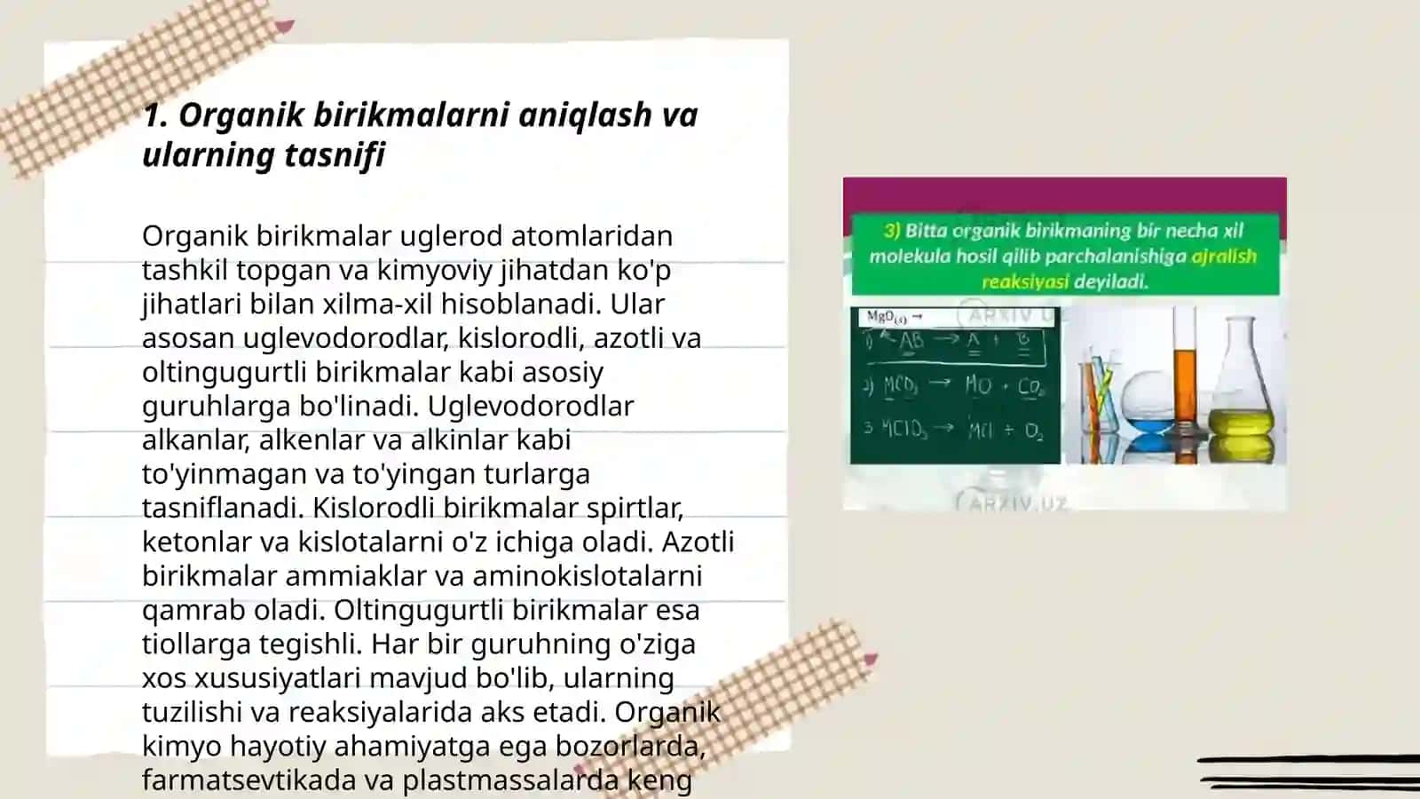 Organik birikmalarning tuzilish nazariyasi 3