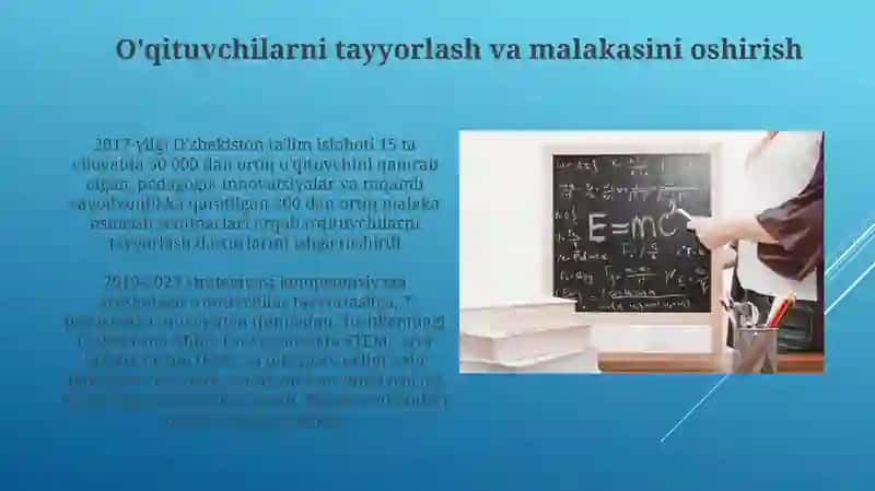 O'qituvchilarni tayyorlash va malakasini oshirish 3