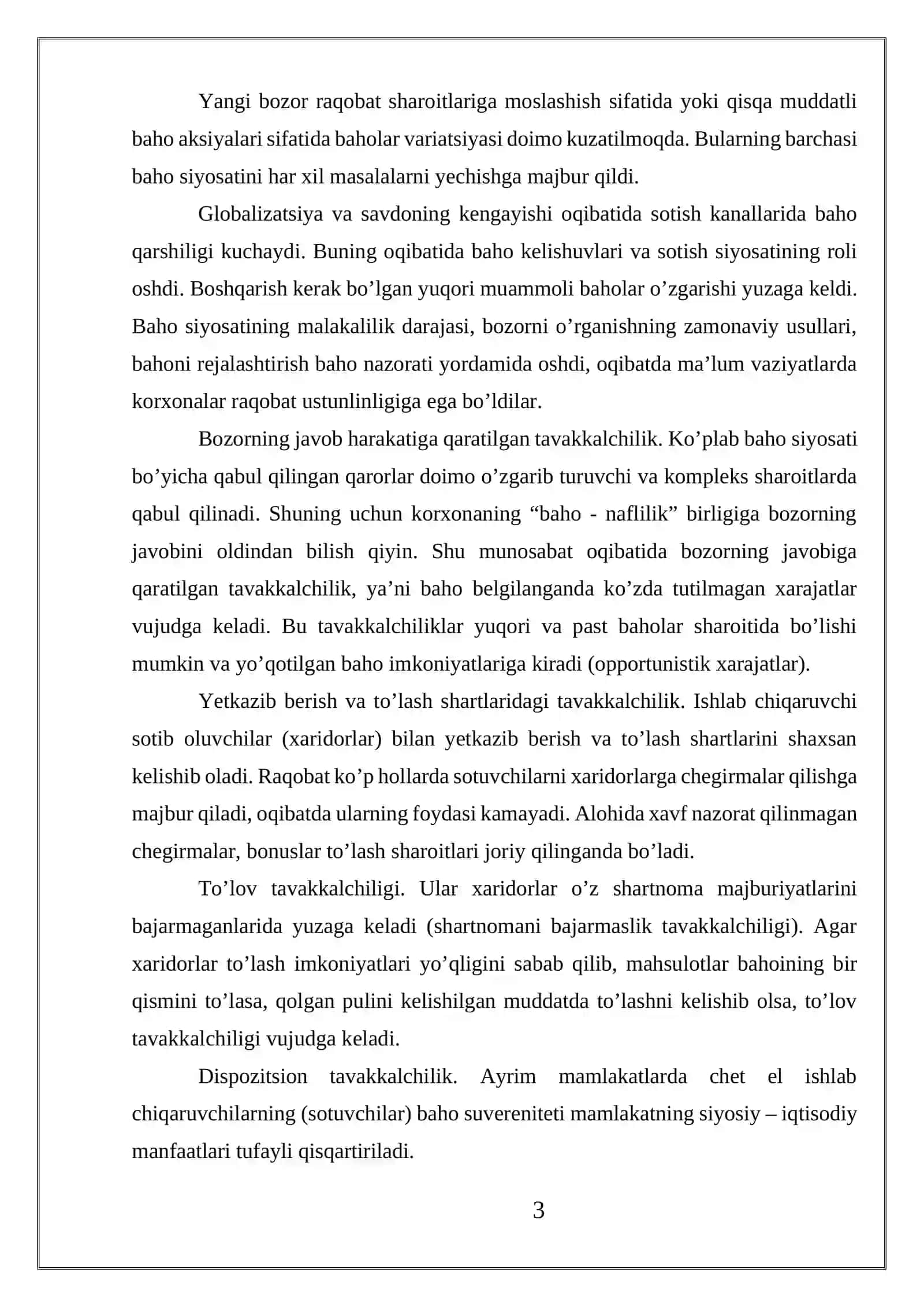 Korxonaning baho siyosati 3