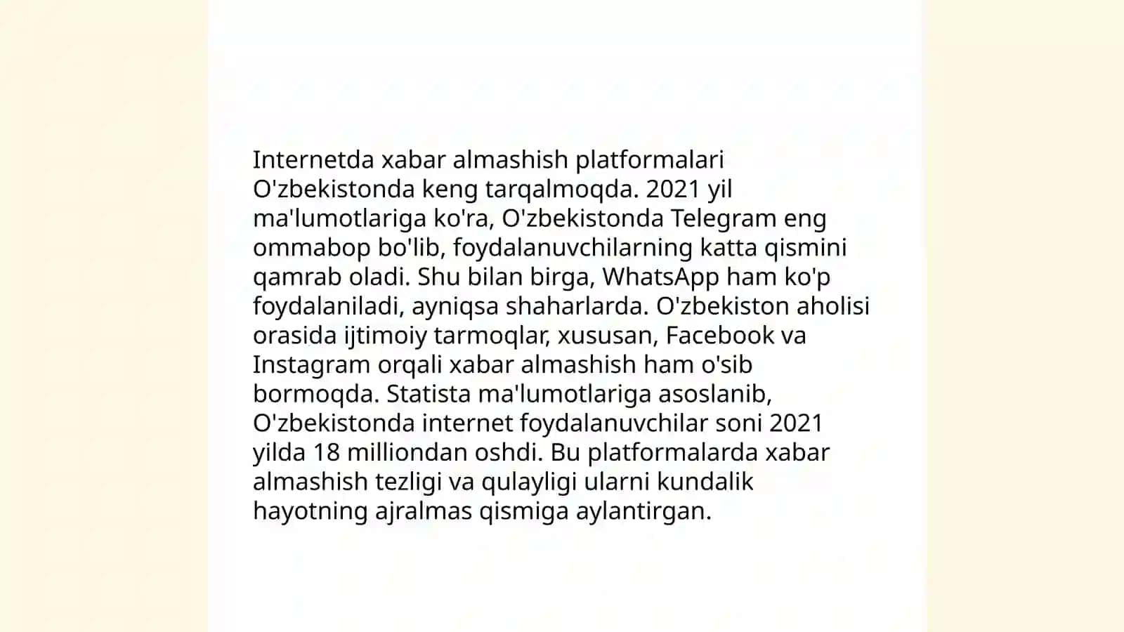 Internetda xabar almashish va so'zlashuv xizmatlari 3