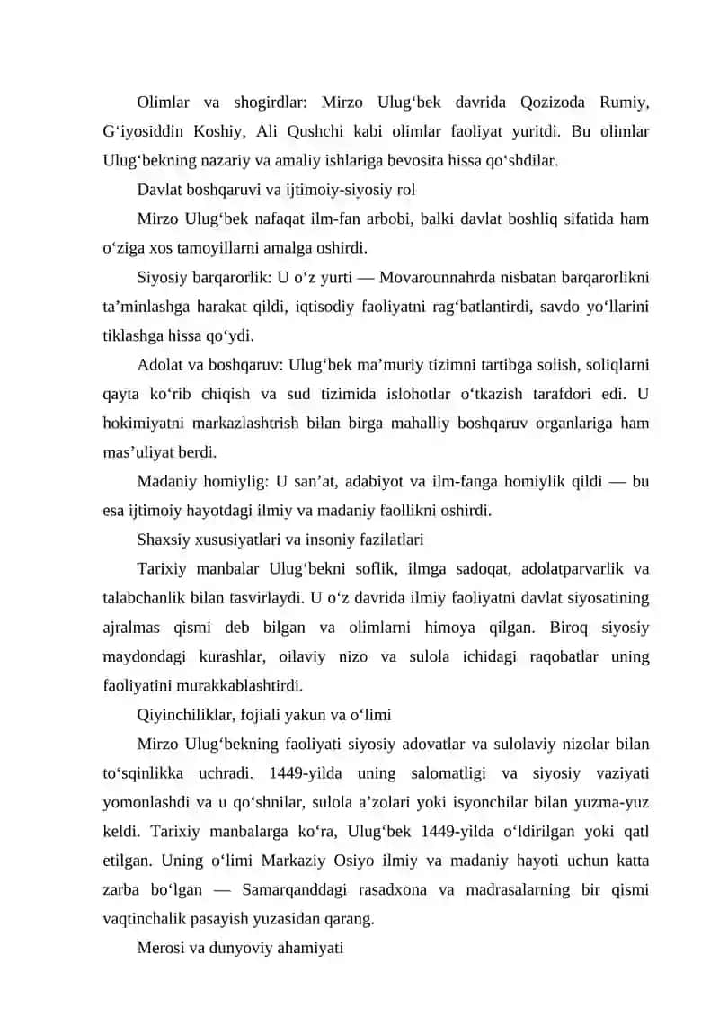 Mirzo Ulug`bek buyuk olim va davlat arbobi 3