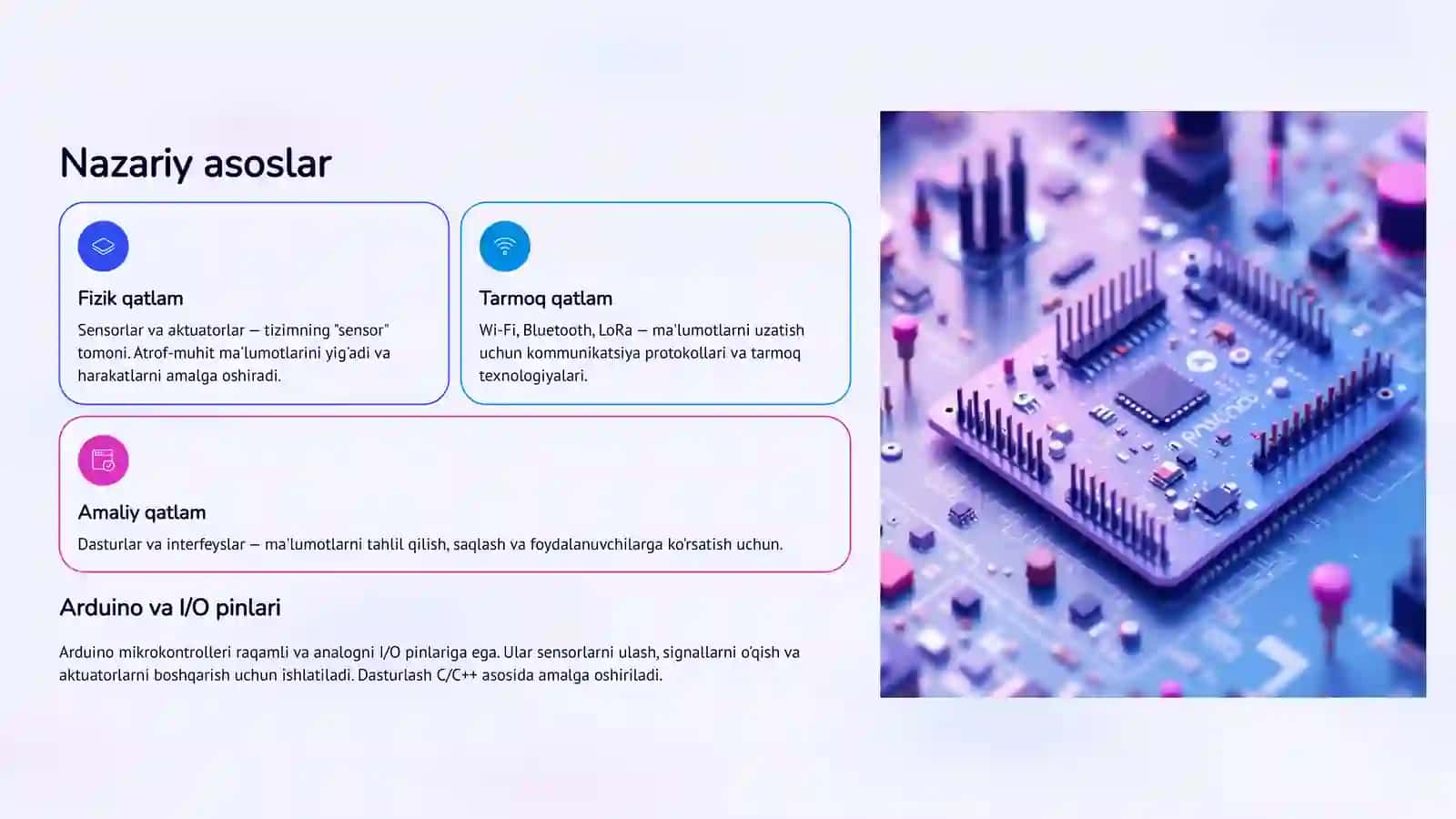 IoT tizimlari uchun Arduino platformasidan foydalanish 3