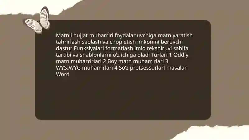 Matnli hujjat muharrirlari.Word matn protsessori 3