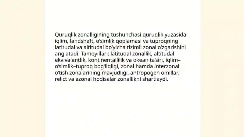 Quruqlik bilimlarining zonal tiplari 3