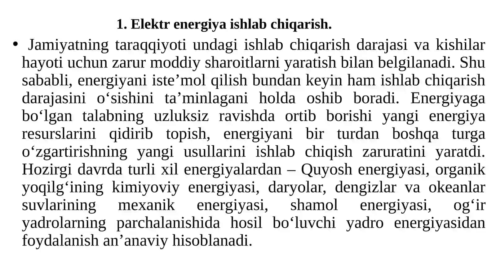 Elektrenergiya ishlab chiqarish 3