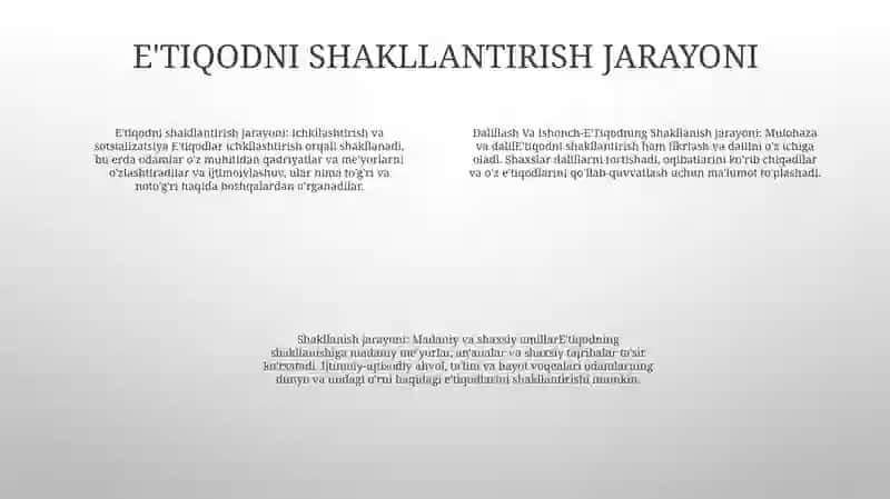 Dalillash Va Ishonch-E'Tiqodning Shakllanish Jarayoni 3