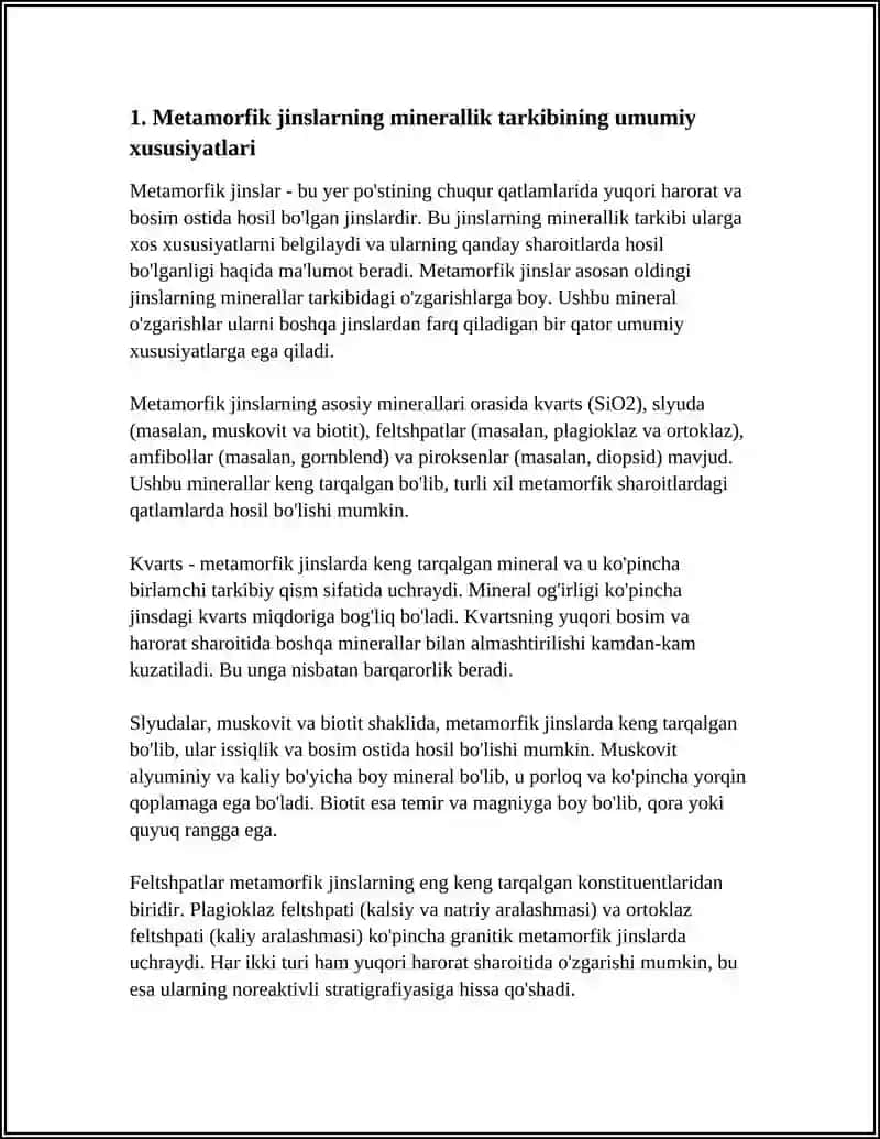 METAMORFIK JINSLARNI MINERAL TARKIBI 3