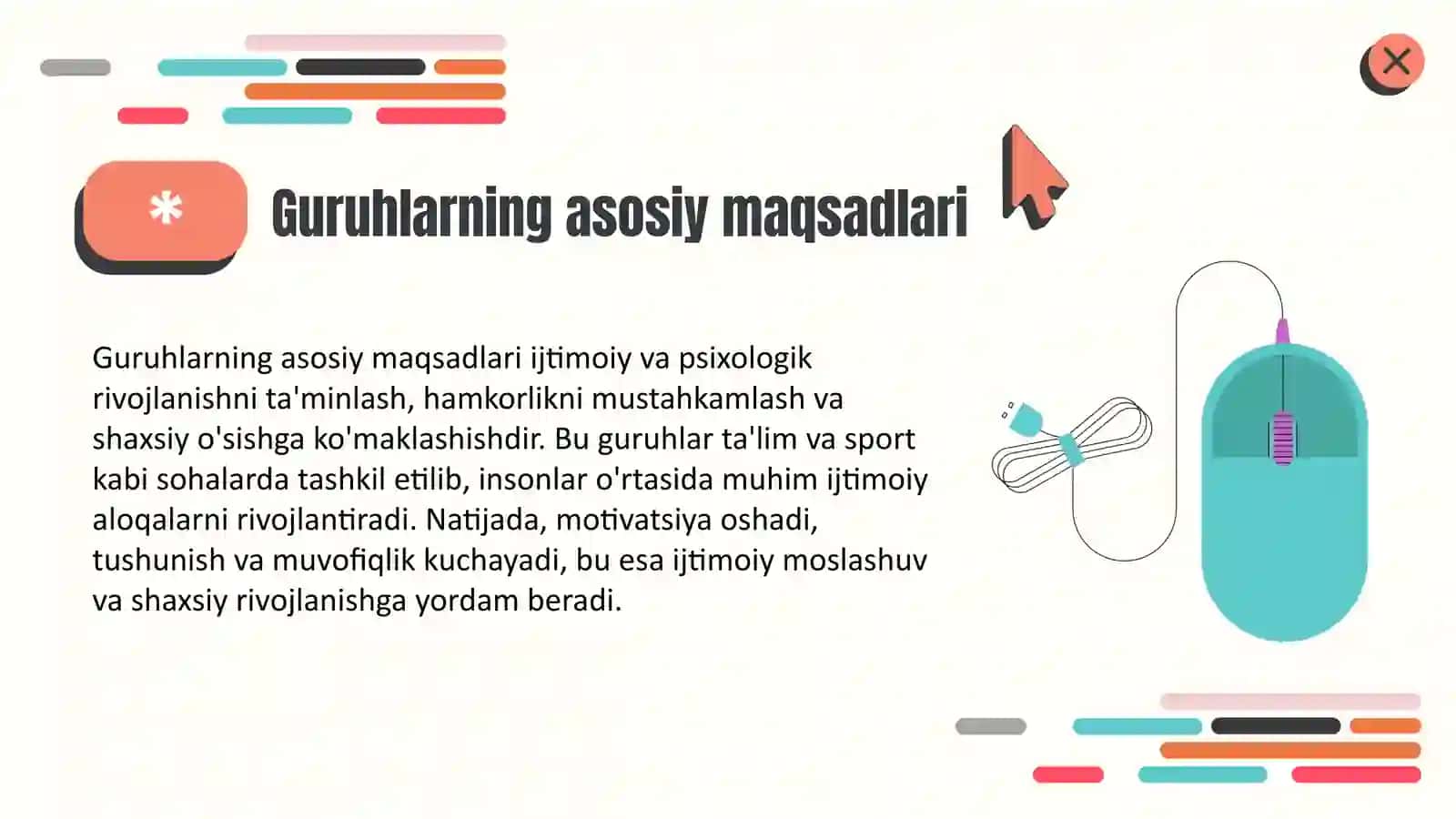 O'zaro qo'llab-quvvatlash guruhlari faoliyati 3