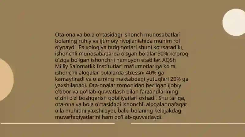 Ota ona bola munosabatlari tizimi 3