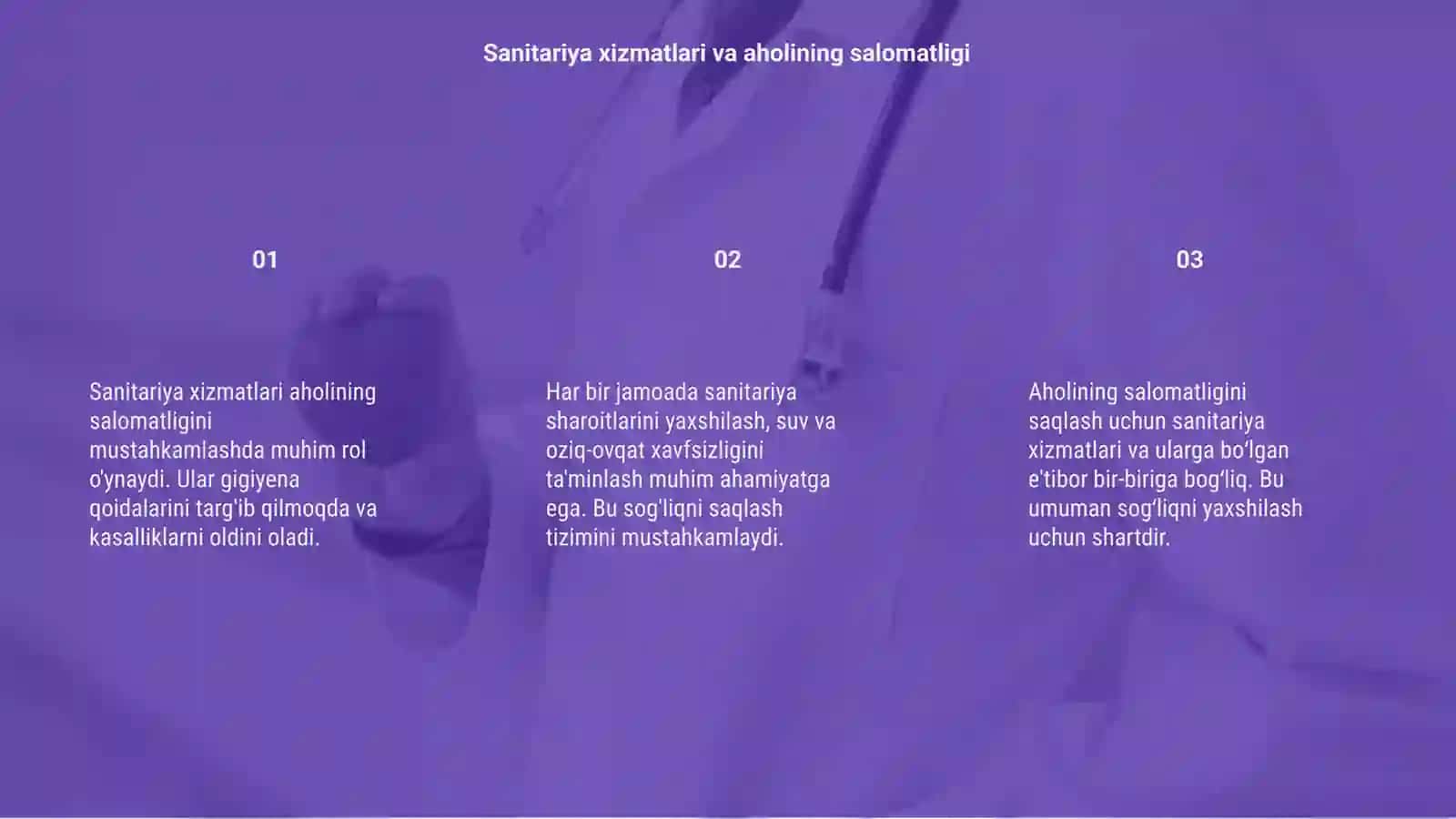 Aholi salomatligini saqlashda sanitariya xizmatlarining ahamiyati 3