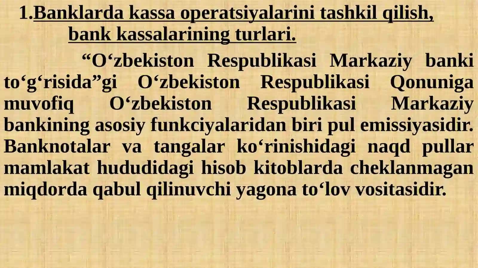 BANKLARDA KASSA OPERATSIYALARI HISOBI 3