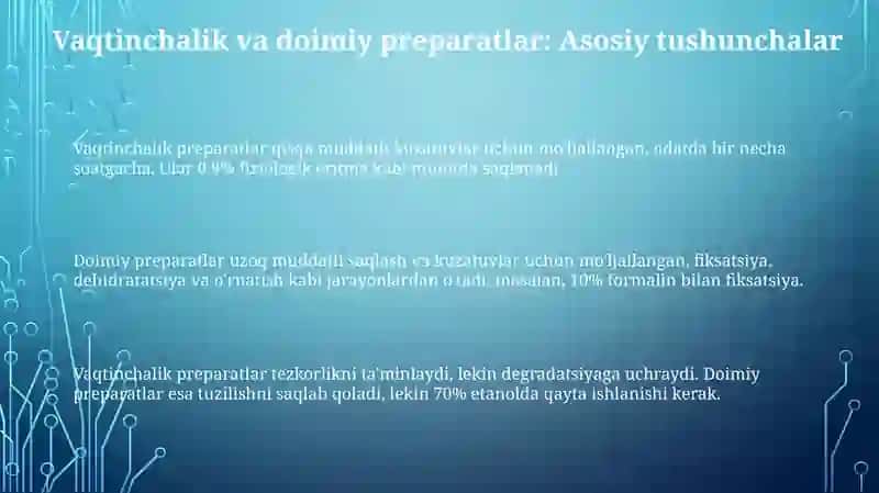 Vaqtinchalik va Doimiy Preparatlar 3