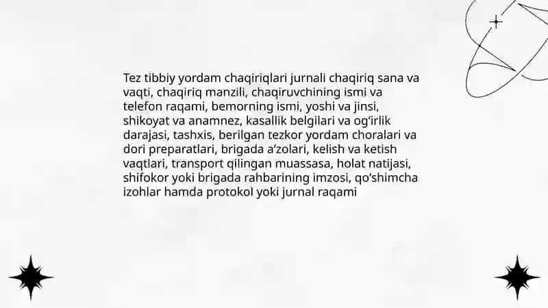 Tez tibbiy yordamda yuritiladigan hujjatlar 3