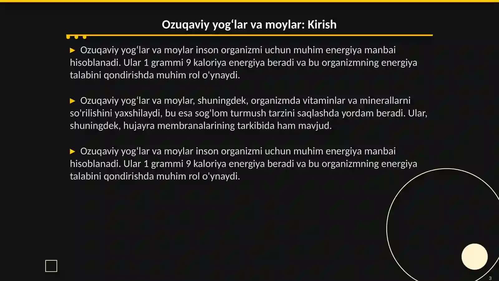Ozuqaviy yogʻlar va moylar 3