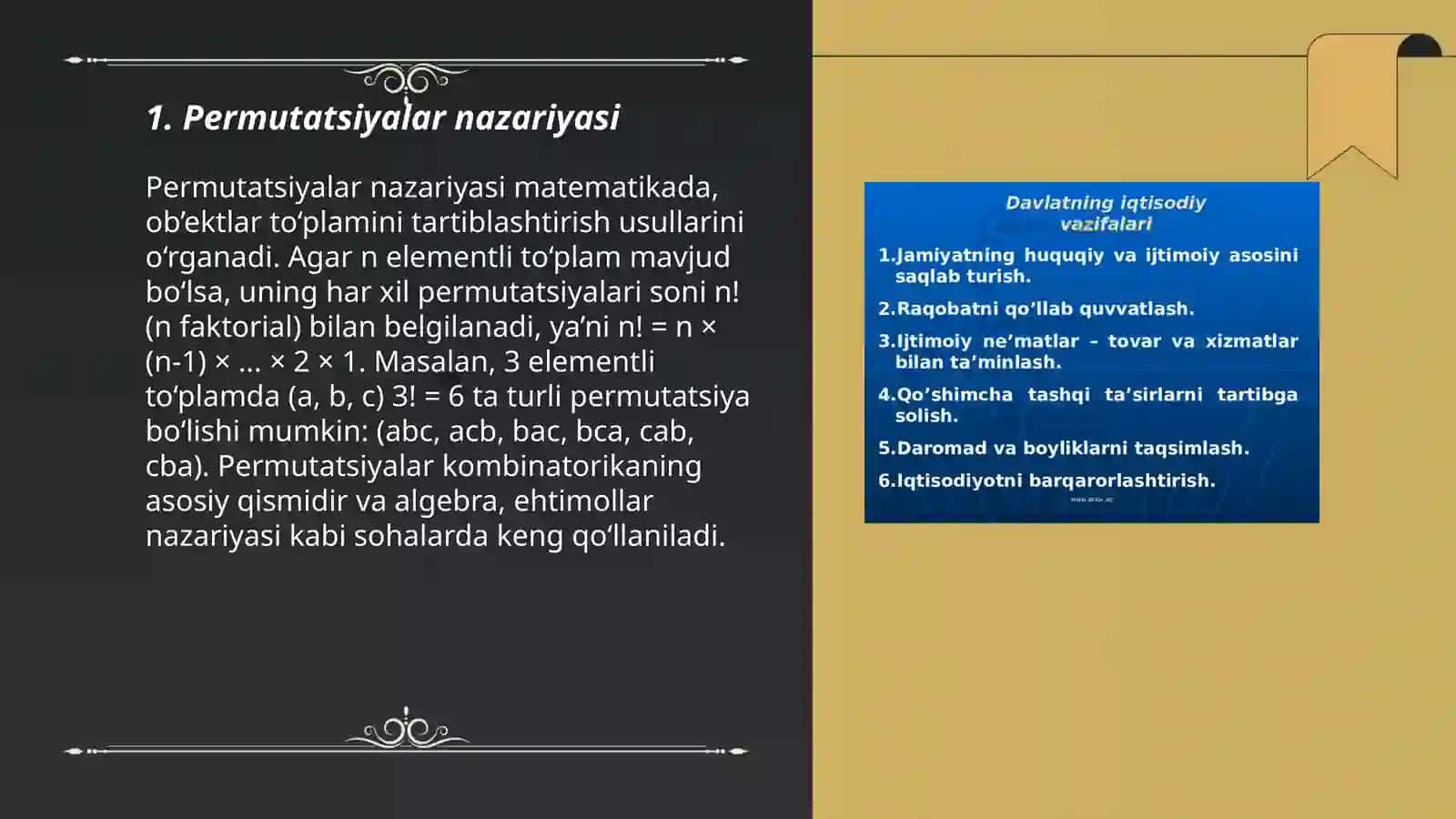 Permutatsiyalar nazariyasi 3