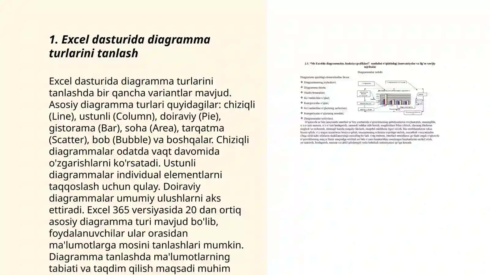Excel dasturida diagrammalar yaratish 3