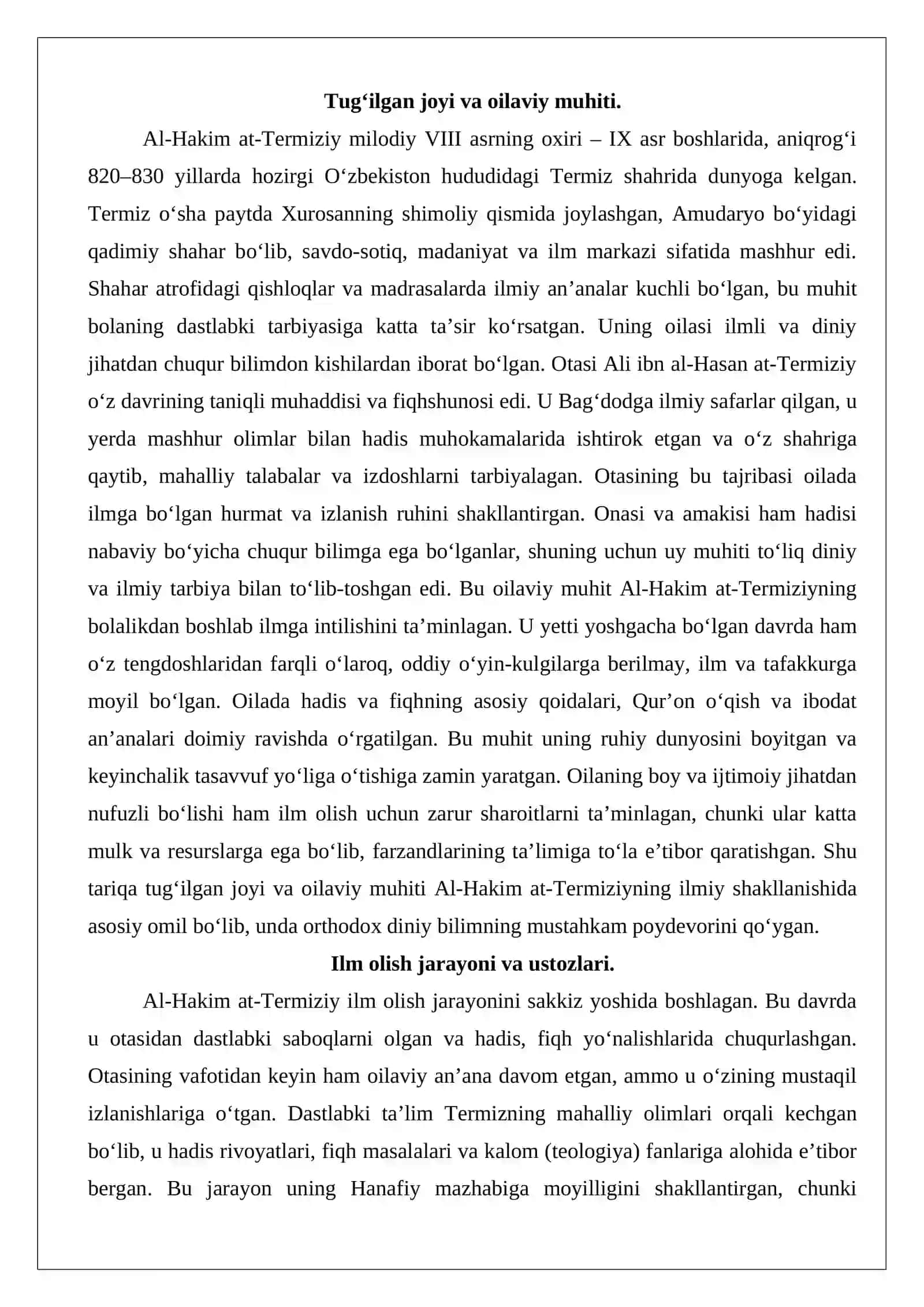 Al-Hakim at-Termiziy (820-932) 3