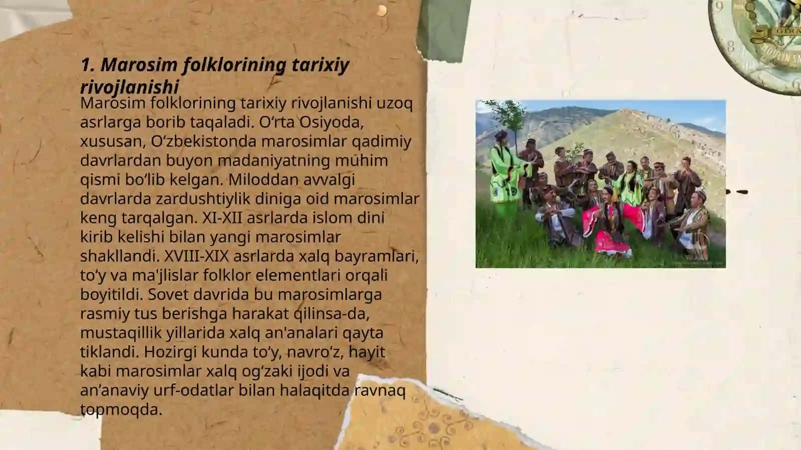 Marosim folklorining turlari haqida ma'lumot berish 3