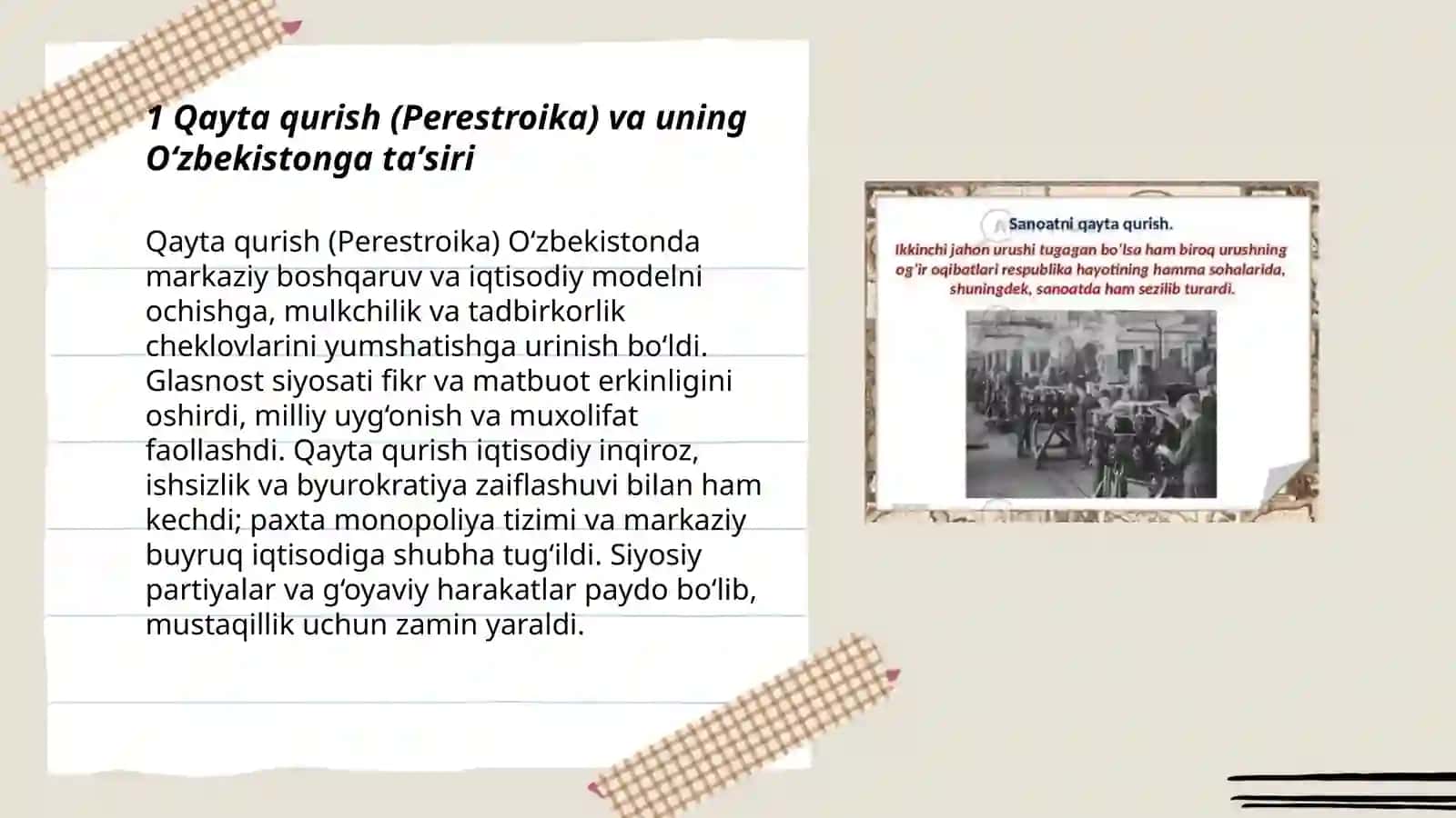 Mustaqillikka erishish arafasida Õzbekistindaki ijtimoiy siyosiy jarayonlar 3
