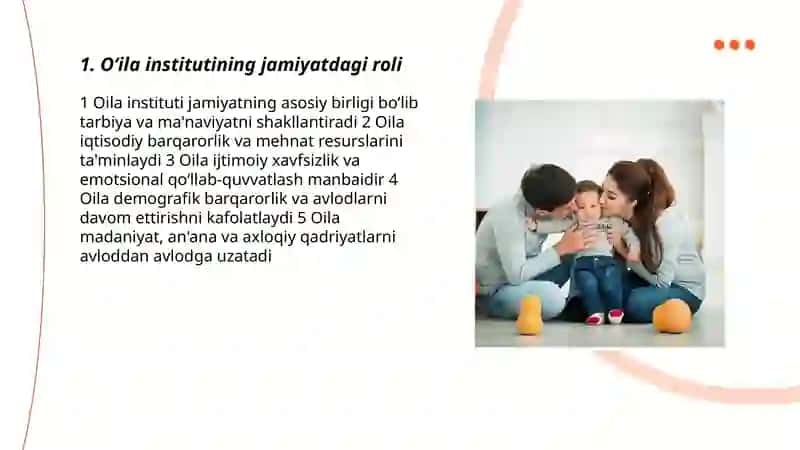 Oila Va jamiyatda insonlarning ôrni 3