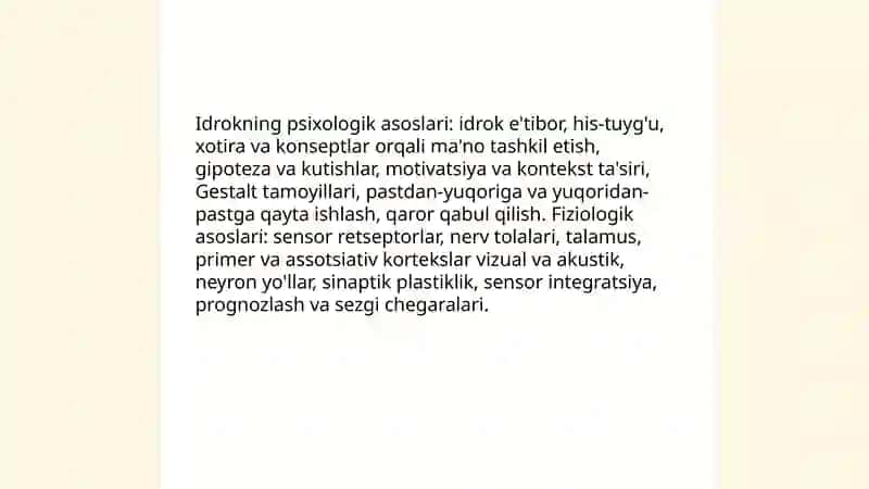 Idrok xotira va xayol 3