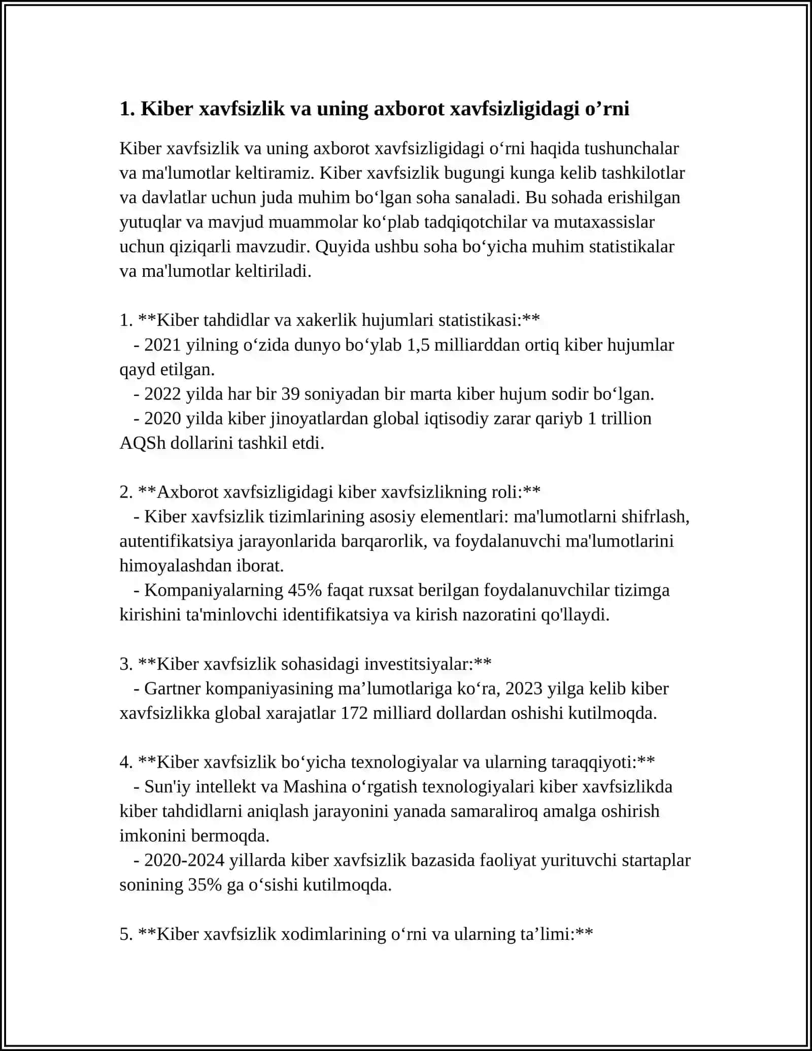 AXBOROT XAVFSIZLIGINI TAʼMINLASH TIZIMI 3