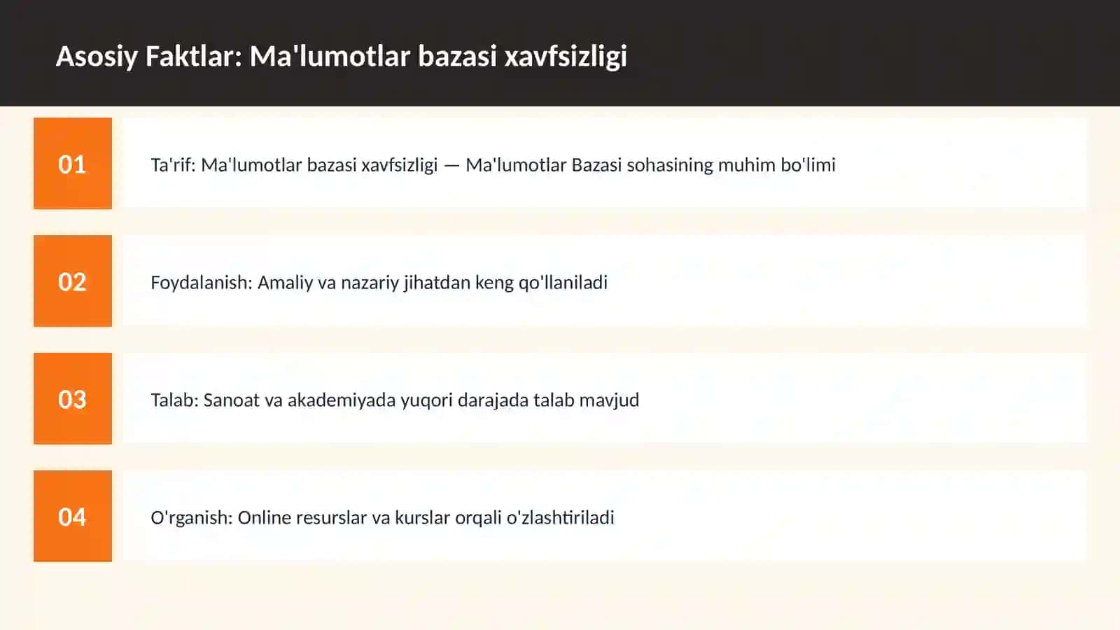 Ma'lumotlar bazasi xavfsizligi 3