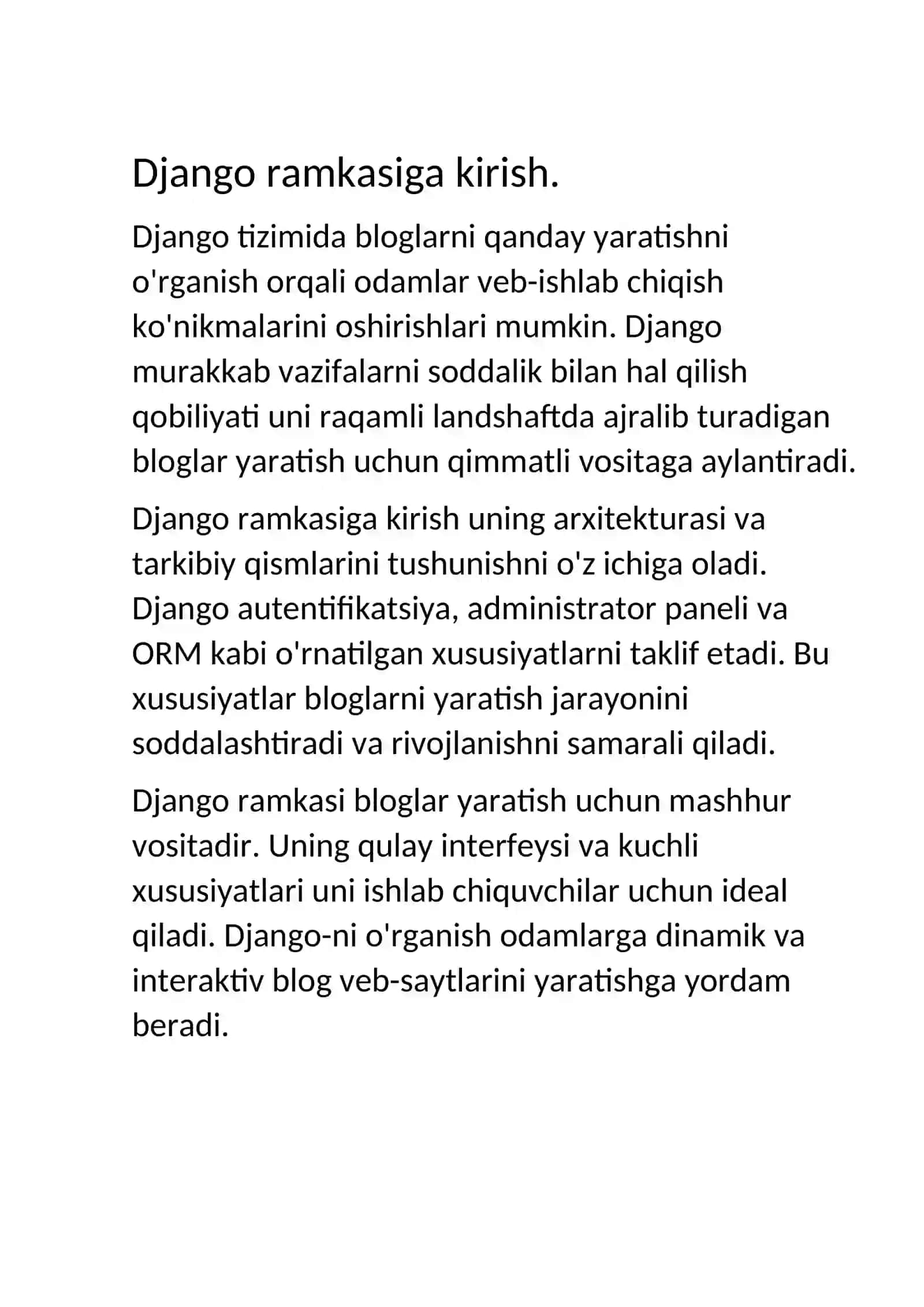 Django freymworkda bloglarni yaratish 3