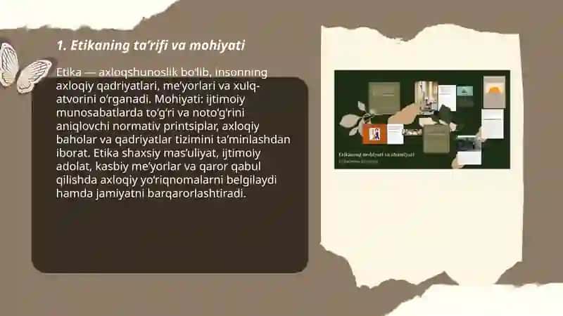 Etikaning mohiyati va ahamiyati 3