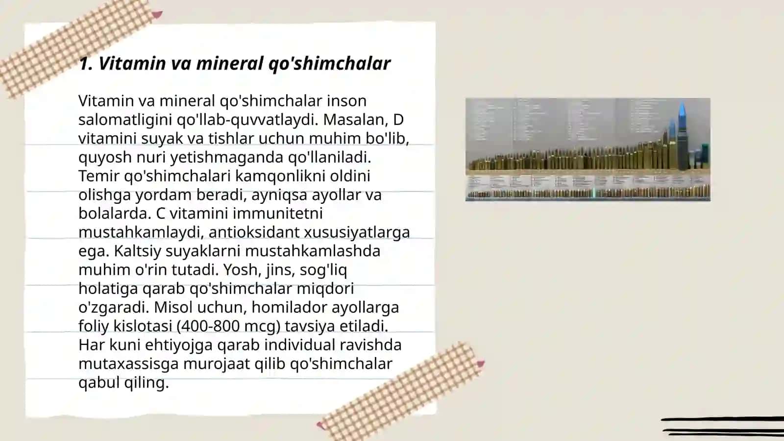 Vitamin va mineral qo'shimchalar 3