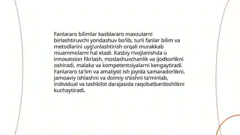 Fanlararo bilimlar va kasbiy rivojlanish 3