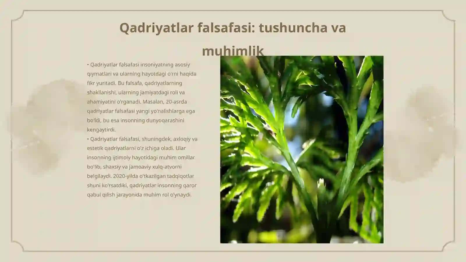 Qadriyatlar falsafasi. Etika va estetika 3