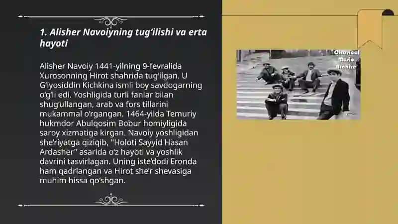 Alisher Navoiy hayoti va ijodi haqida 3
