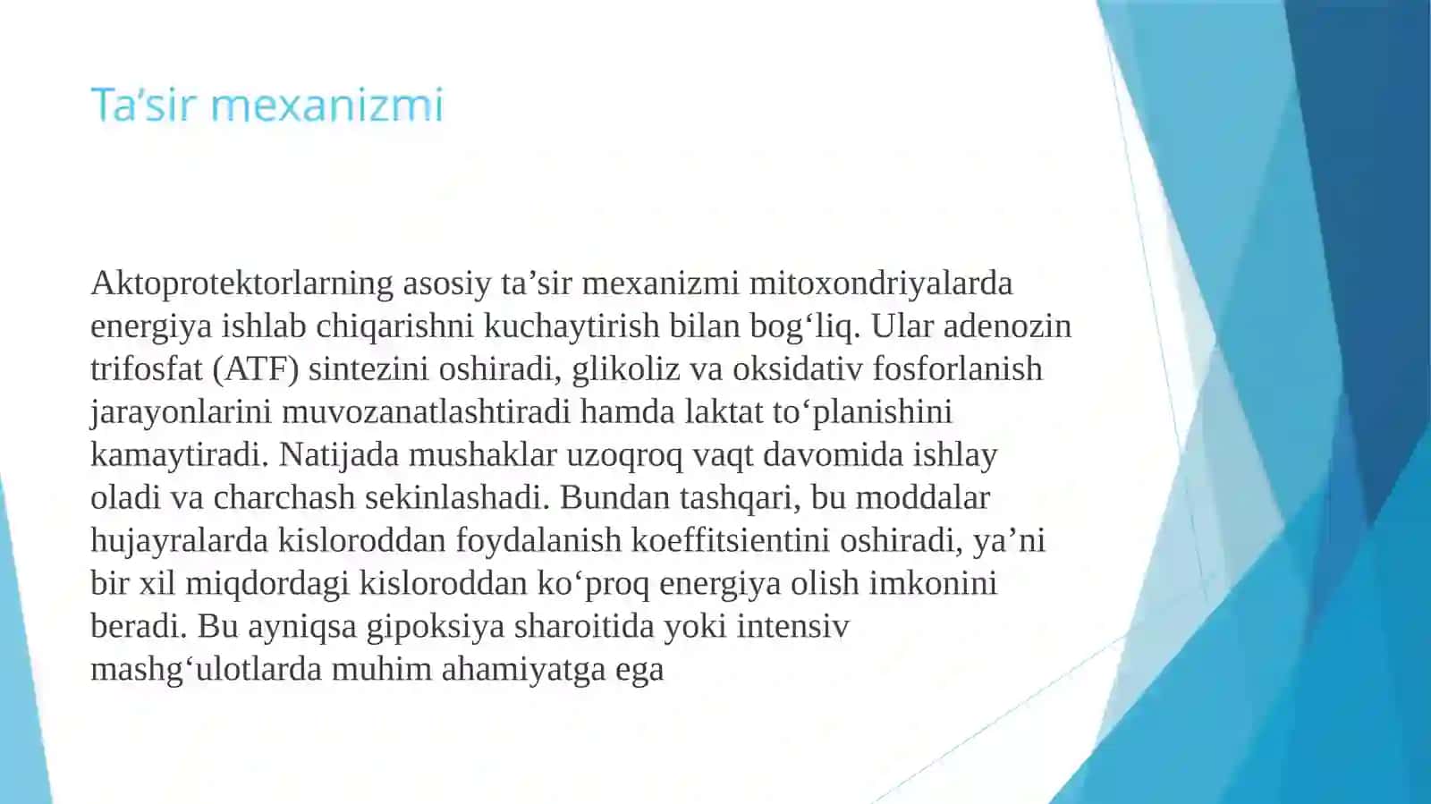 Aktoprotektorlar va ularning sport tibbiyotida qo'llanilishi. 3