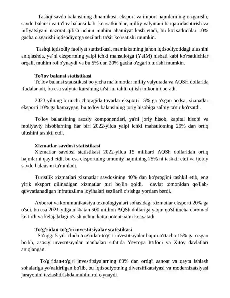 Tashqi iqtisodiy faoliyat statistikasi 3