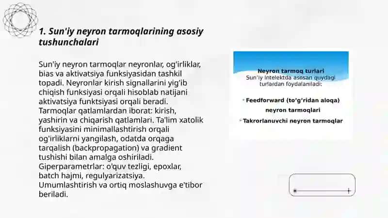 Sun'iy Neyron To'rlari 3