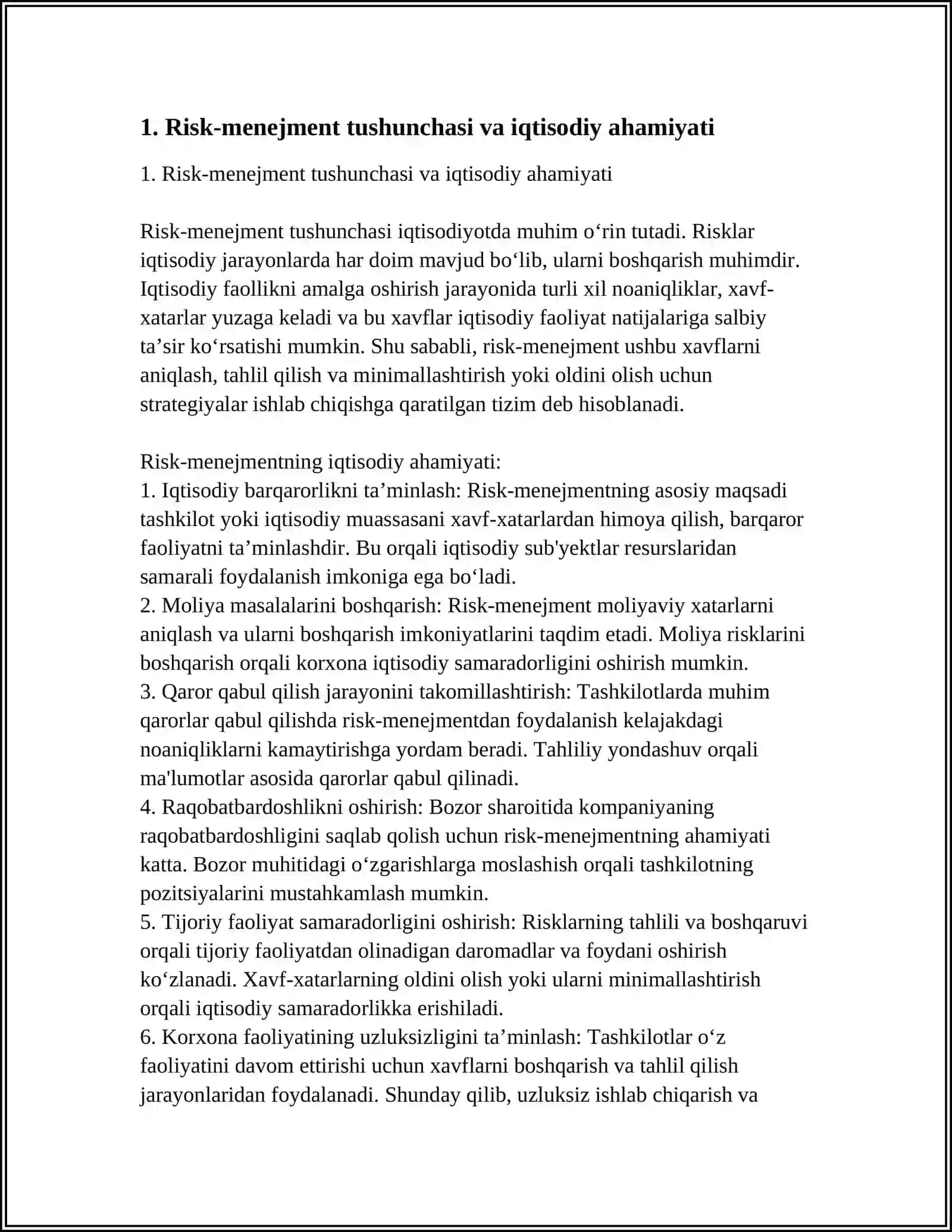 RISK-MENEJMENTINING IQTISODIY AHAMYATI VA USULLARI 3