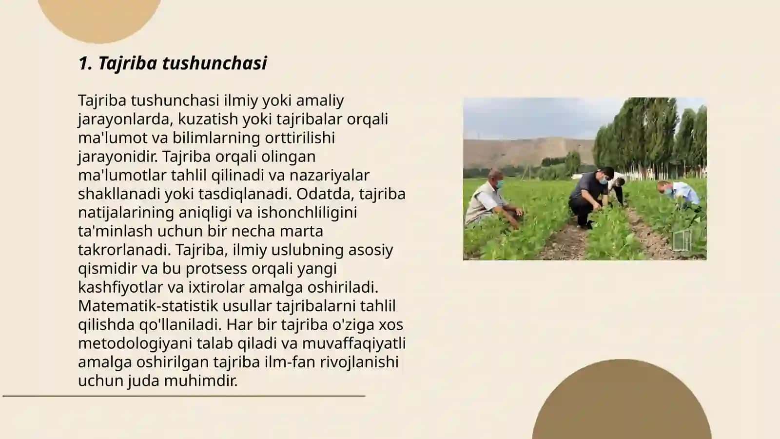 Tajriba tushunchasi 3