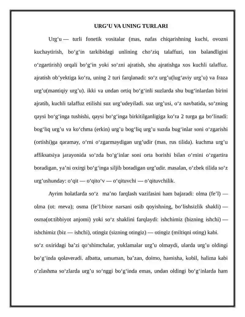 URG’U VA UNING TURLARI 3