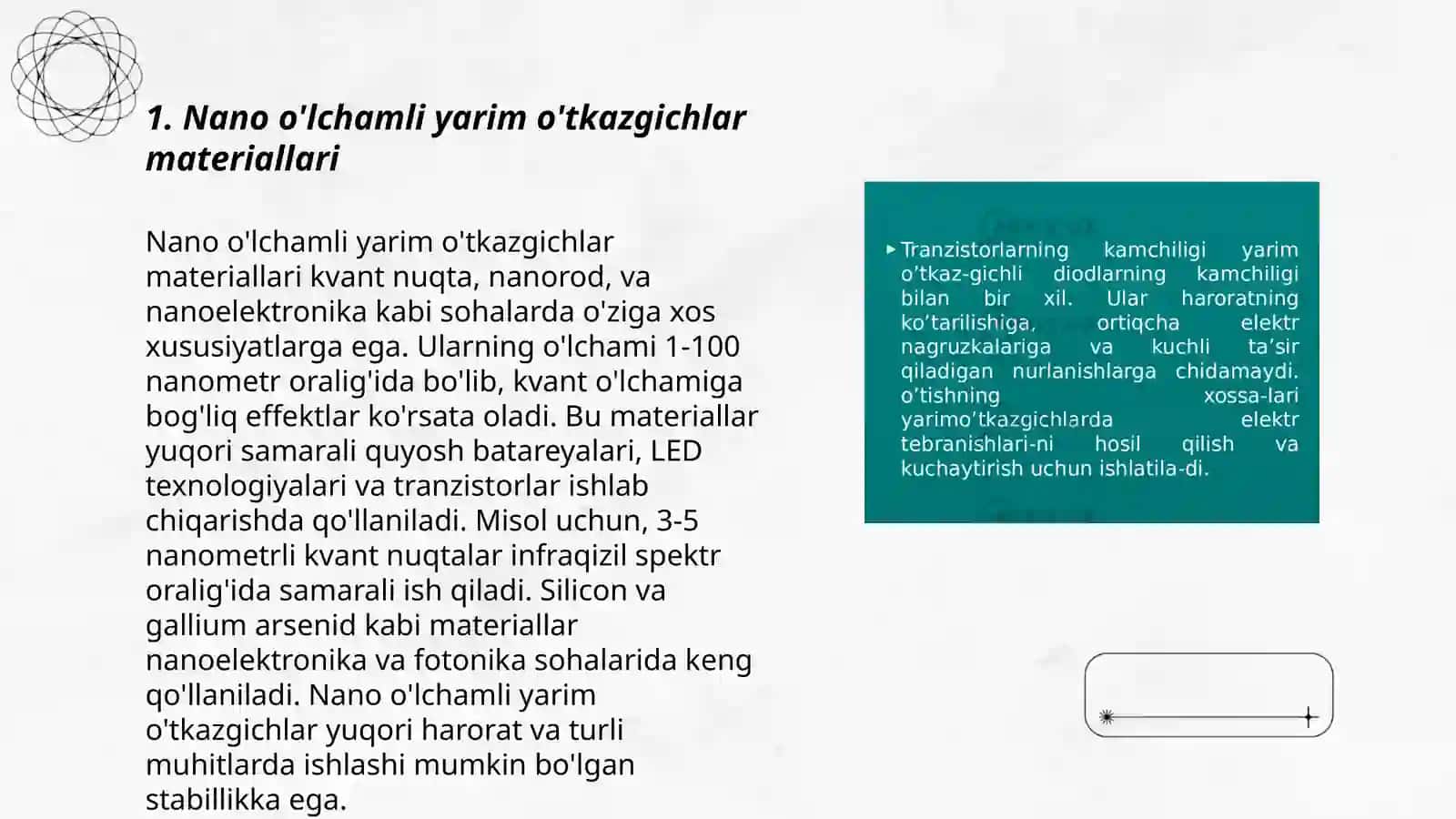 Nano o'lchamli yarmo;tkazgizlar 3