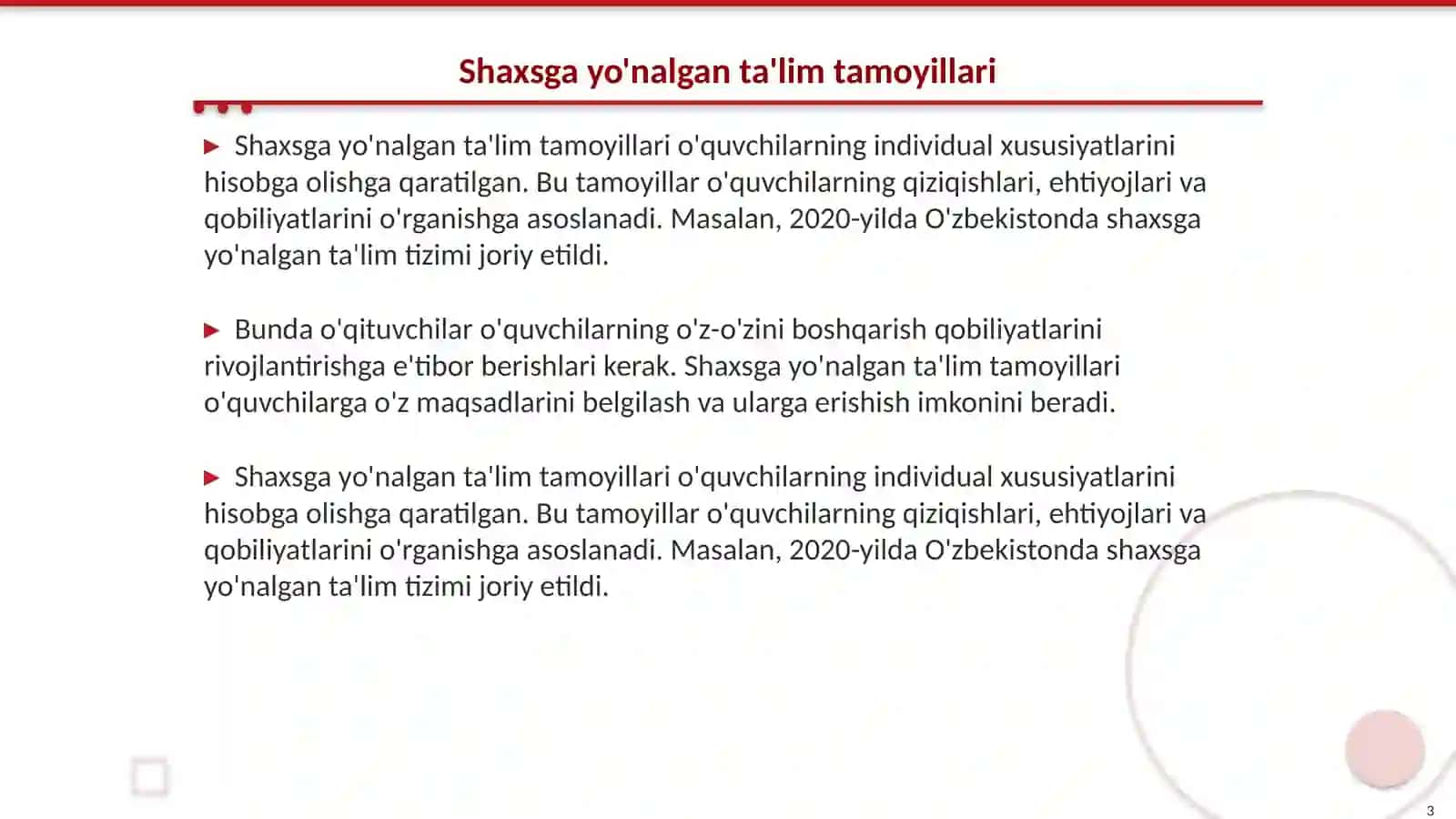Ta'limning shaxsga yo'nalgan texnalogiyasi 3