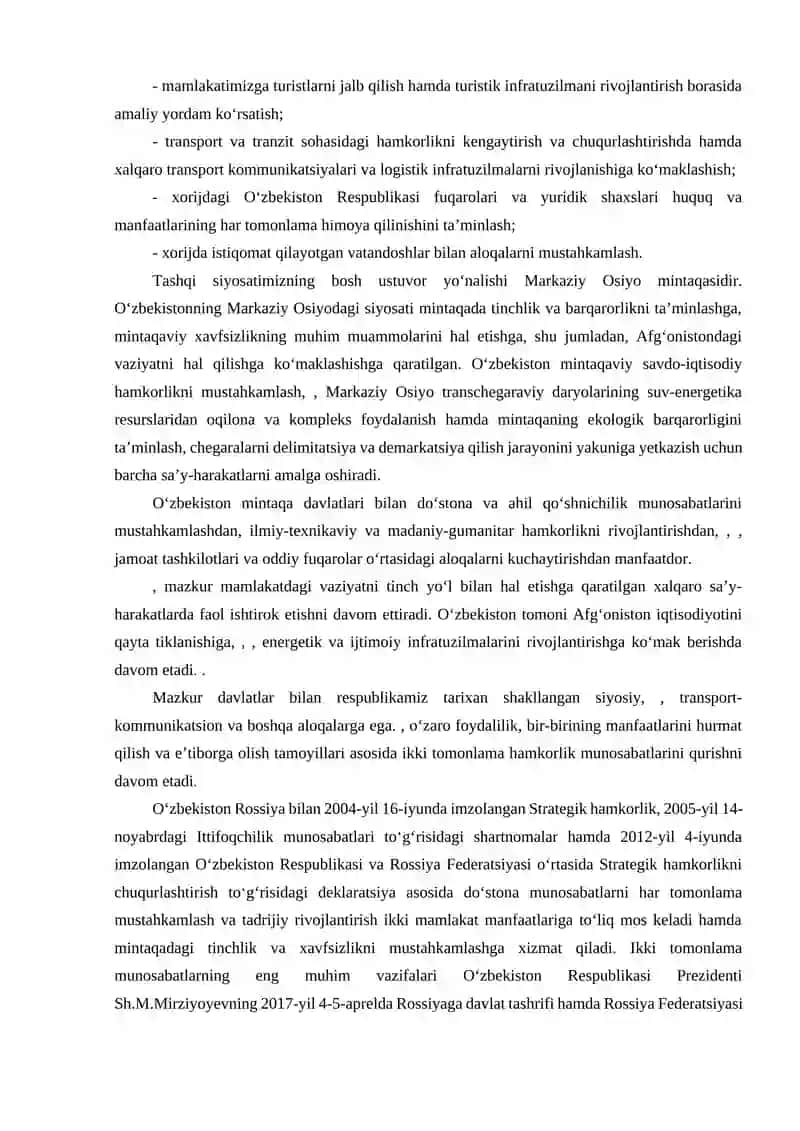 O’zbekiston Respublikasi tashqi siyosati 3
