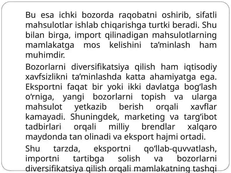 Tаshqi sаvdо siyosаtini fаоllаshtirish yo’llаri 3